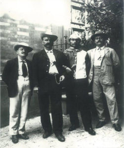 Da sinistra, Ettore Tancredi, il Bighino, Licurgo Martini, Cucchi, Angelo Meloni, Picino, Ettore Fontani