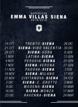 grafica del calendario della Emma Villas Siena