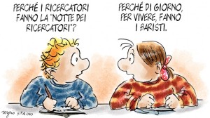 La vignetta di Sergio Staino dedicata a La Notte dei Ricercatori